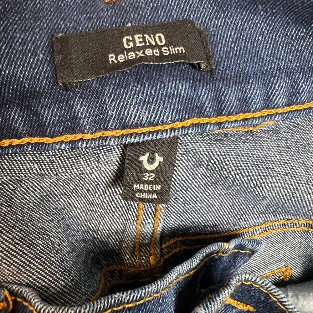 True Religion Geno Jeans Mens 32W Relaxed Slim‎ Blue Wash Denim Y2K Punk